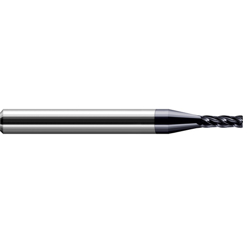 Miniature End Mills - Stub & Standard - 0.0450″ Cutter Diameter × 0.0100″ Radius × 0.1350″ Length of Cut Carbide Corner Radius End Mill, 4 Flutes, AlTiN Coated